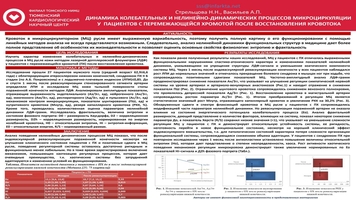 ДИНАМИКА КОЛЕБАТЕЛЬНЫХ И НЕЛИНЕЙНО-ДИНАМИЧЕСКИХ ПРОЦЕССОВ МИКРОЦИРКУЛЯЦИИ У ПАЦИЕНТОВ С ПЕРЕМЕЖАЮЩЕЙСЯ ХРОМОТОЙ ПОСЛЕ ВОССТАНОВЛЕНИЯ КРОВОТОКА 