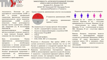 ЭФФЕКТИВНОСТЬ АНТИГИПЕРТЕНЗИВНОЙ ТЕРАПИИ 
АРНИ В АМБУЛАТОРНОЙ ПРАКТИКЕ