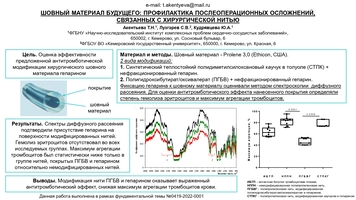 ШОВНЫЙ МАТЕРИАЛ БУДУЩЕГО: ПРОФИЛАКТИКА ПОСЛЕОПЕРАЦИОННЫХ ОСЛОЖНЕНИЙ, 
СВЯЗАННЫХ С ХИРУРГИЧЕСКОЙ НИТЬЮ