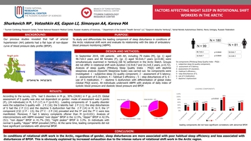 FACTORS AFFECTING NIGHT SLEEP IN ROTATIONAL SHIFT 
WORKERS IN THE ARCTIC