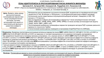 ГЕНЫ АДАПТОГЕНЕЗА В ПРОГНОЗИРОВАНИИ РИСКА ИНФАРКТА МИОКАРДА