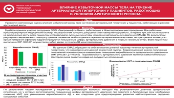 Влияние избыточной массы тела на течение артериальной гипертонии у пациентов, работающих  в условиях арктического региона.